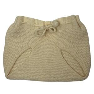 Vintage 60s Bloomers Diaper Cover Wool Knit Cream Unisex Child Drawstring